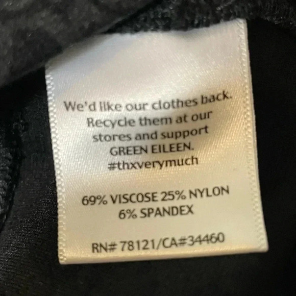 Eileen Fisher Stretch Pull On Skinny Pants Jean Jeggings Viscose Black/Gray Sz P - Picture 5 of 7